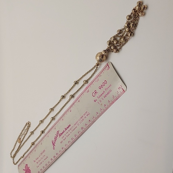 MONET Goldtone Swirly Balls Tassel Necklace EVC - Picture 10 of 12